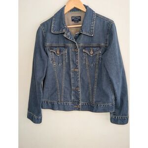Steve & Barry's Denim Jacket Women's L Classic Blue Jean Trucker Y2K